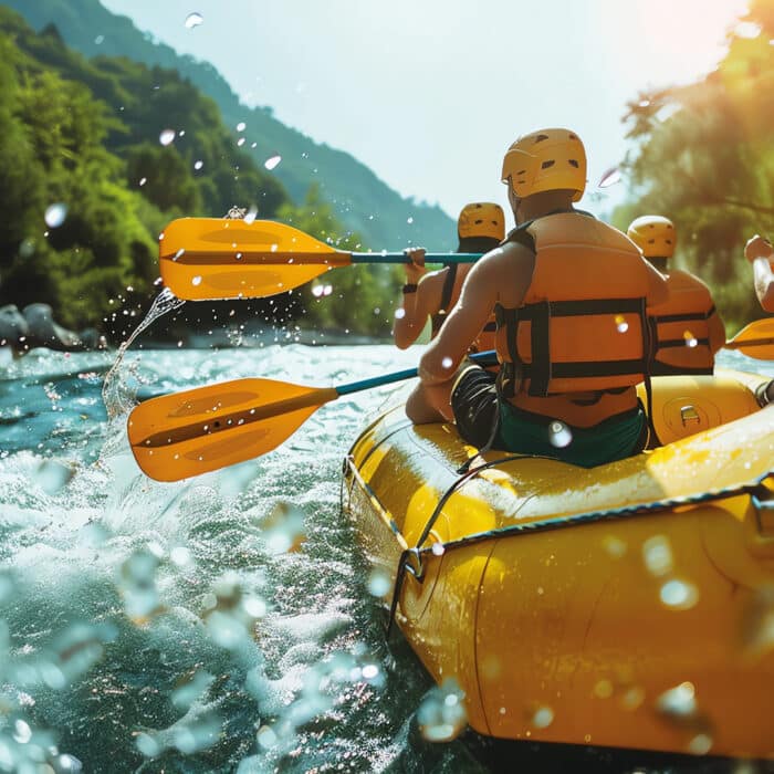 Accueil de groupes pour la pratique d'activités nautiques au camping Lozère des sous bois du lac