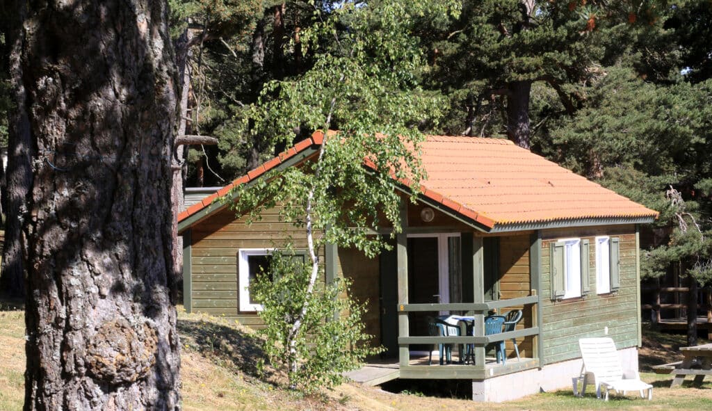 Chalet en bois edelweiss pour 5 ou 6 personnes en Lozère