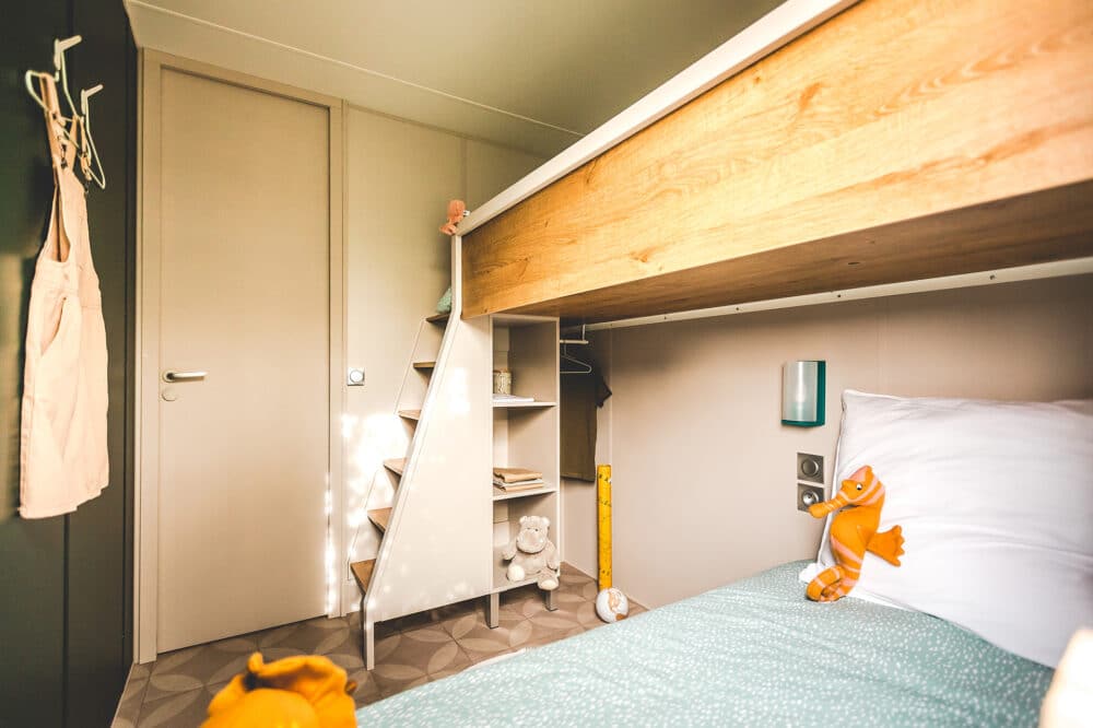 Chambre pour enfants du mobil-home Prestige famille en Lozère